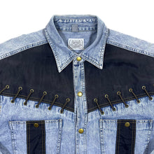 Load image into Gallery viewer, Vintage Men's Company Cowboy Western Stonewashed Blue Denim Popper Long Sleeve Shirt