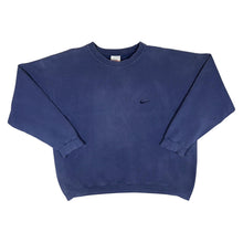 Load image into Gallery viewer, Vintage 90's NIKE Embroidered Mini Swoosh Logo Navy Blue Crewneck Sweatshirt