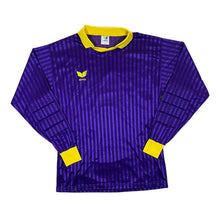 Load image into Gallery viewer, Early 00's ERIMA Mini Felt Logo Purple Collared Long Sleeve Sports Jersey Top