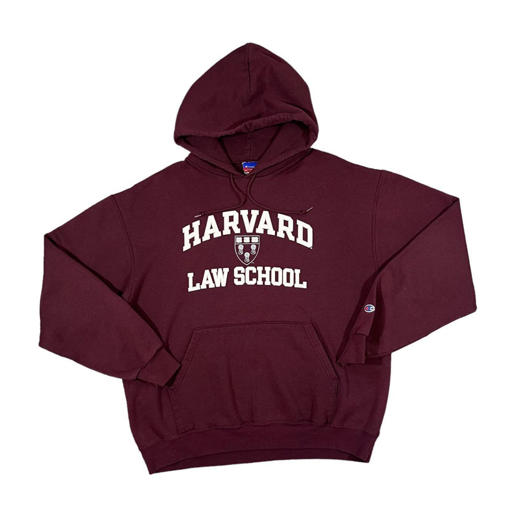 Early 00's Champion HARVARD LAW SCHOOL College Spellout Graphic Pullover Hoodie
