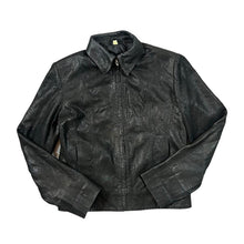 Load image into Gallery viewer, Vintage Genuine Real Soft Black Zip Leather Bomber Jacket