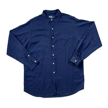 Load image into Gallery viewer, Early 00's POLO RALPH LAUREN "Marlowe" Classic Navy Blue Silk Cotton Long Sleeve Shirt