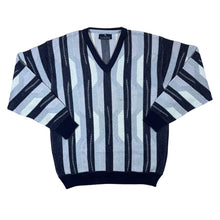Load image into Gallery viewer, Vintage PIERRE SANGAN Grandad Patterned Acrylic Wool Cotton Blend V-Neck Sweater Jumper
