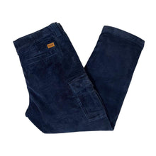 Load image into Gallery viewer, TIMBERLAND "Relaxed Tapered" Navy Blue Corduroy Cord Cargo Trousers