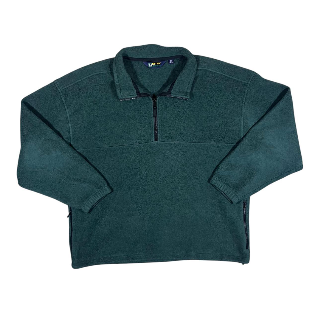 Vintage EBTEK Eddie Bauer Classic Green 1/4 Zip Pullover Fleece 