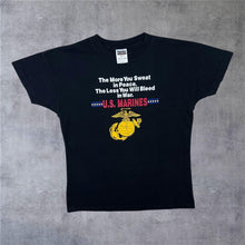 Load image into Gallery viewer, Vintage Tultex U.S. MARINES (1999) Military Army Slogan Graphic Black T-Shirt