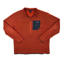 Load image into Gallery viewer, PATAGONIA Classic Mini Logo Orange Waffle Textured 1/2 Zip Fleece Sweatshirt
