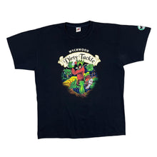 Load image into Gallery viewer, DIRTY TACKLE Wychwood Brewery Beer Spellout Graphic Black T-Shirt