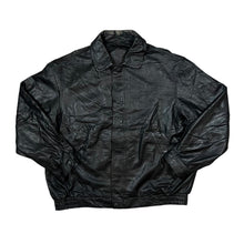 Load image into Gallery viewer, Vintage 90's SNAP-ON Mini Logo Genuine Real Heavy Black Leather Bomber Jacket