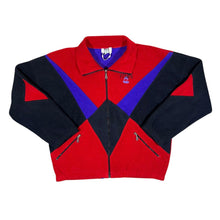 Load image into Gallery viewer, Vintage ERBACHER Embroidered Mini Logo Colour Block Zip Fleece Sweatshirt