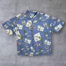 Load image into Gallery viewer, Vintage Big Dogs Hawaiian Tropical All-Over Print Patterned Linen Blend Short Sleeve Shirt