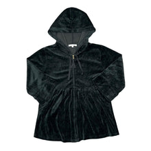 Load image into Gallery viewer, TINY CREEK Y2K Classic Basic Essential Velvet Velour 3/4 Sleeved Zip Hooded Tracksuit Top