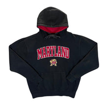 Load image into Gallery viewer, Early 00's Stadium "Maryland Terrapins" Embroidered College Spellout Black Hoodie