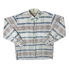 Load image into Gallery viewer, Vintage Elysees Diffusion Crazy Patterned Long Sleeve Flannel Button-Up Shirt