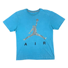 Load image into Gallery viewer, JORDAN "Air" Basketball Logo Spellout Graphic Blue Short Sleeve T-Shirt
