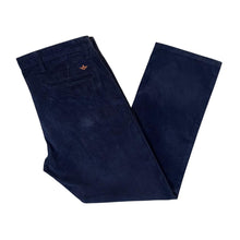 Load image into Gallery viewer, DOCKERS Alpha Collection "Slim Tapered" Navy Blue Corduroy Cord Trousers