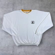 Load image into Gallery viewer, Vintage 90's Clubwear Tradition Embroidered Crest Logo White Yellow Waffle Sweatshirt