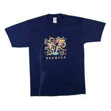 Load image into Gallery viewer, Early 00's FLORIDA Embossed Raised Souvenir Spellout Graphic Navy Blue T-Shirt