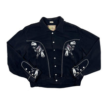 Load image into Gallery viewer, Vintage 80's LEE TREVOR Made In France Rayon Embroidered Cowboy Popper Shirt Gabardine Jacket