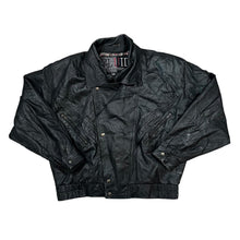 Load image into Gallery viewer, Vintage 90's FLUID INTERNATIONAL Genuine Real Black Leather Biker Bomber Jacket