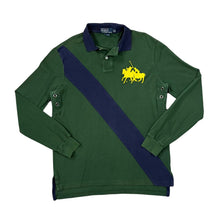 Load image into Gallery viewer, Early 00's POLO RALPH LAUREN "Custom Fit" Colour Block Embroidered Logo Long Sleeve Polo Shirt