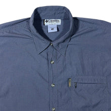 Load image into Gallery viewer, Vintage Columbia Sportswear GRT Blue-Grey Check Utility Hiking Short Sleeve Shirt
