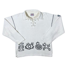 Load image into Gallery viewer, Vintage Windsurfing Chiemsee Spellout Graphic White Lace-Up Pullover Smock Shirt