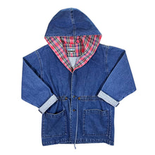 Load image into Gallery viewer, Vintage 90's BUGLE BOY Blue Denim Cotton Hooded Button Jacket