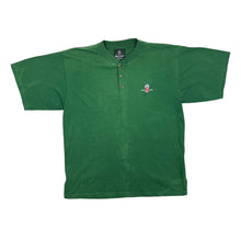 Load image into Gallery viewer, Vintage BECK'S Beer Promo Embroidered Mini Logo Faded Green Henley Button T-Shirt