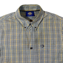 Load image into Gallery viewer, Dickies Brown White Orange Multi Check Short Sleeve Cotton Button-Up Shirt