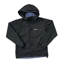 Load image into Gallery viewer, BERGHAUS Aquafoil Classic Basic Black Windbreaker Cagoule Hooded Hiking Jacket