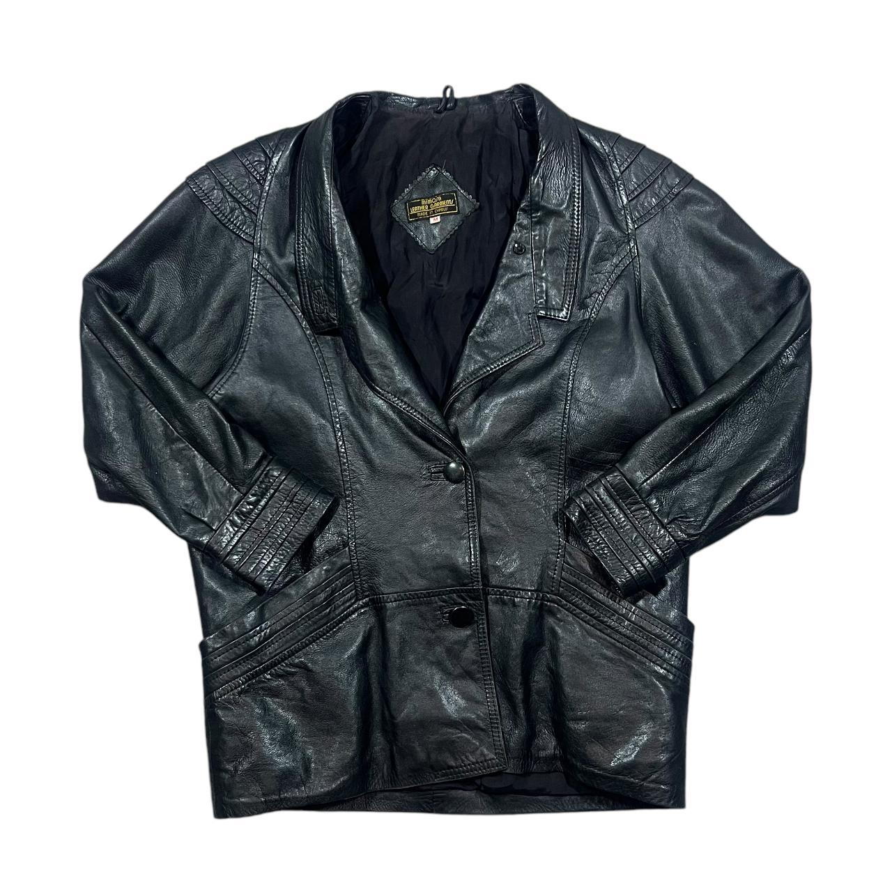Vintage 90's MIMOSA Leather Garments Made In Cyprus Genuine Black