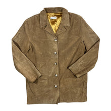 Load image into Gallery viewer, Vintage 90's WOODLANDS Made In England Brown Tan Genuine Real Suede Leather Button Jacket