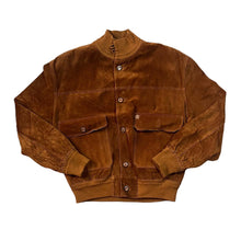 Load image into Gallery viewer, Vintage 90's KATY PEL Classic Brown Genuine Real Suede Leather Button Bomber Jacket