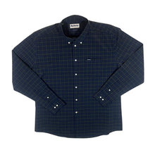 Load image into Gallery viewer, Barbour "Tailored Fit" Navy Blue Green Tartan Check Long Sleeve Button-Up Cotton Shirt