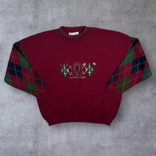 Load image into Gallery viewer, Vintage 90's The Sweater Shop "Golf" Embroidered Argyle Check Acrylic Knit Jumper