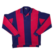 Load image into Gallery viewer, Vintage Polo Ralph Lauren Made In USA Navy Red Colour Block Long Sleeve Polo Shirt