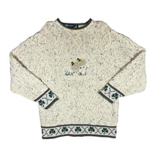 Load image into Gallery viewer, Vintage 90's INISFREE Made In Ireland Embroidered Sheep Wool Heavy Knit Jumper