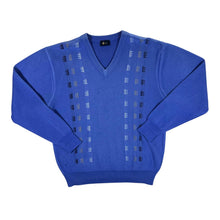 Load image into Gallery viewer, Vintage GABICCI Grandad Patterned Wool Acrylic Knit V-Neck Sweater Jumper
