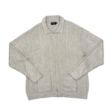Load image into Gallery viewer, Early 00's GREENWOODS CASUAL Classic Cable Knit Acrylic Collared Zip Sweater Jumper