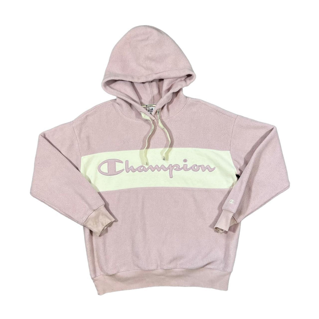 CHAMPION Embroidered Big Spellout Panel Fleece Pullover Hoodie