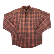 Load image into Gallery viewer, Vintage Timberland Brown Orange Plaid Check Long Sleeve Button-Up Cotton Shirt