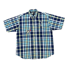 Load image into Gallery viewer, Vintage WARNER BROS STUDIO STORE (1997) Looney Tunes Taz Bugs Bunny Golf Checked Button-Up Shirt