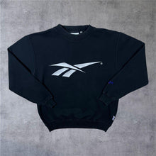 Load image into Gallery viewer, Reebok Classic Embroidered Big Logo Black Crewneck Sweatshirt