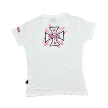 Load image into Gallery viewer, Early 00's SKIN INDUSTRIES Gothic Biker Tattoo Y2K Logo Spellout Graphic T-Shirt