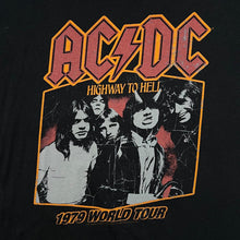Load image into Gallery viewer, AC/DC "Highway To Hell 1979 World Tour" Logo Spellout Graphic Hard Rock Band T-Shirt