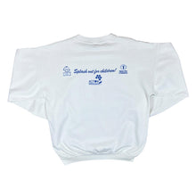 Load image into Gallery viewer, Vintage PENGUIN BISCUITS "1989 Swimathon" Souvenir Graphic White Crewneck Sweatshirt