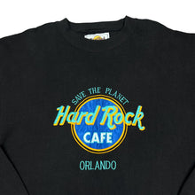 Load image into Gallery viewer, Vintage 90's HARD ROCK CAFE "Orlando" Embroidered Souvenir Logo Spellout Crewneck Sweatshirt