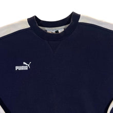 Load image into Gallery viewer, Vintage PUMA Classic Mini Logo Navy Blue White Crewneck Sweatshirt
