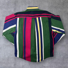 Load image into Gallery viewer, Vintage Nautica Multi Colour Striped Long Sleeve Button-Down Cotton Shirt